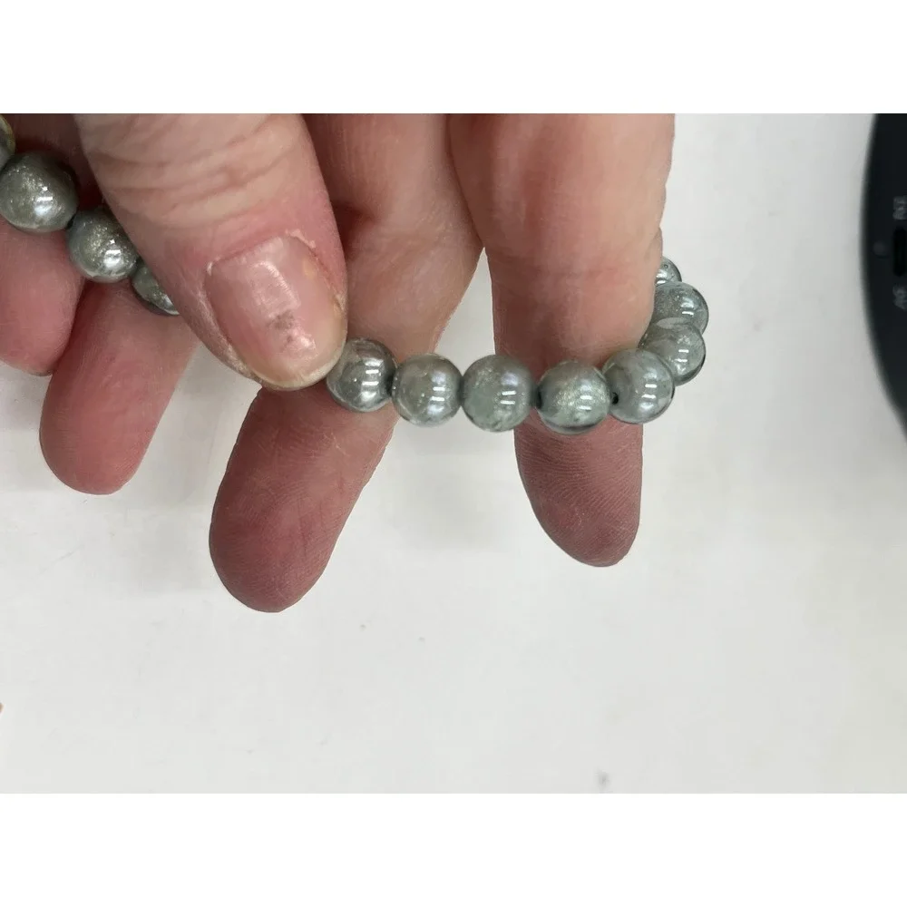Antica‎ Murrina Venezia Gray Pearl Murano Glass I am Very Romantic Bracelet